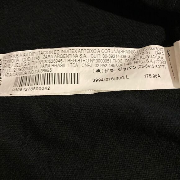 Zara Black Knit Fuchsia Embroidery Dress Size L Made in Morocco RN USA#77302 - Picture 10 of 10